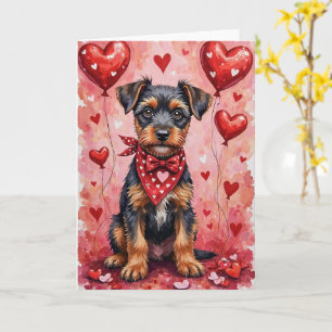 Tarjeta Bouvier des Flandres Valentine Perro Sentado