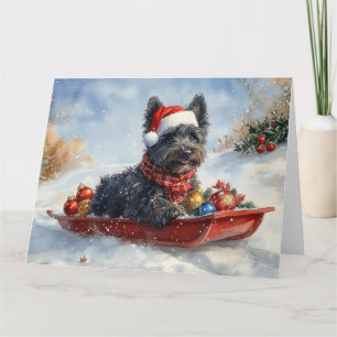 Tarjeta Bouviers Des Flandres Dog en Navidades seductores
