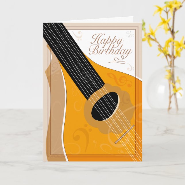 Tarjeta Bouzouki - Feliz cumpleaños - Cumpleaños editable (flor amarilla)
