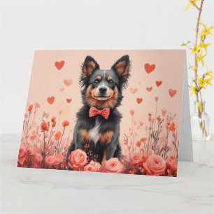 Tarjeta Bovino australiano con Rosas - El día de San Valen