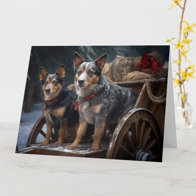 Tarjeta Bovino Australiano Decoración de Navidades Snowy S