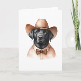 Tarjeta Bow Bow Tie Black Lab Blank Greeting