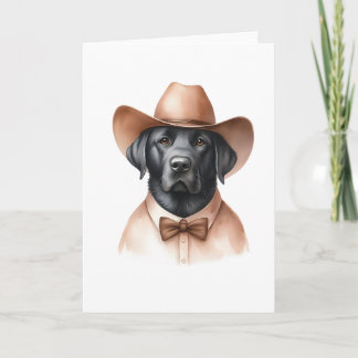 Tarjeta Bow Bow Tie Black Lab Blank Greeting
