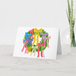 Tarjeta Bow Merry And Bright Navidad 