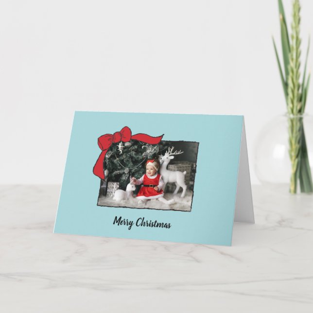 Tarjeta Bow Photo Navidades Cards Online Navidades Greeti (Anverso)