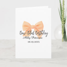 Tarjeta Bow-tiful birthday orange bow name date simple pas