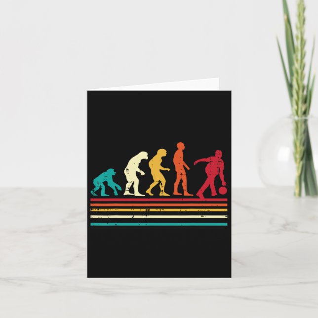 Tarjeta Bowler Evolution Retro Bowling Team Hombres Mujere (Anverso)