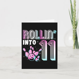 Tarjeta Bowler Rollin 'en el undécimo cumpleaños de bolos 