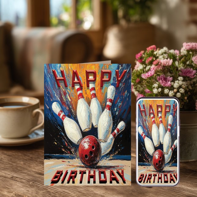 Tarjeta Bowling Birthday Card (Subido por el creador)