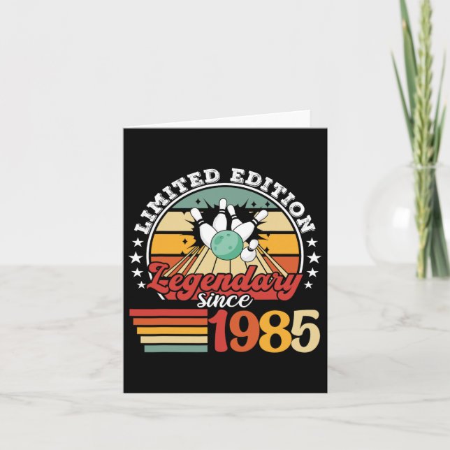 Tarjeta Bowling Bowling Birthday 1985 Bowling Byll Birthda (Anverso)