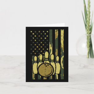Tarjeta Bowling Camo Bandera Estadounidense Mujeres Bowler