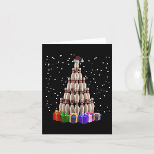 Tarjeta Bowling Christmas Tree Funny Xmas Mating Family