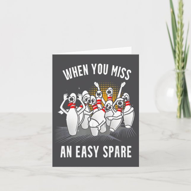 Tarjeta Bowling Funny When You Miss An Easy Spare  (Anverso)