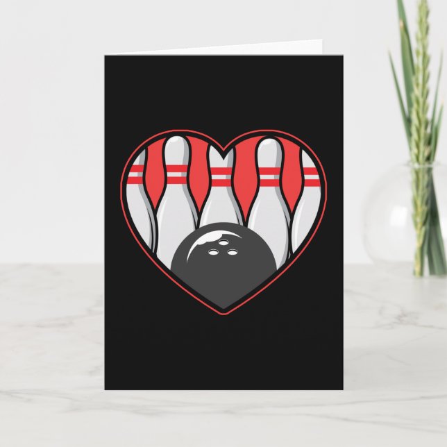 Tarjeta Bowling Love Word Tema Bowler (Anverso)