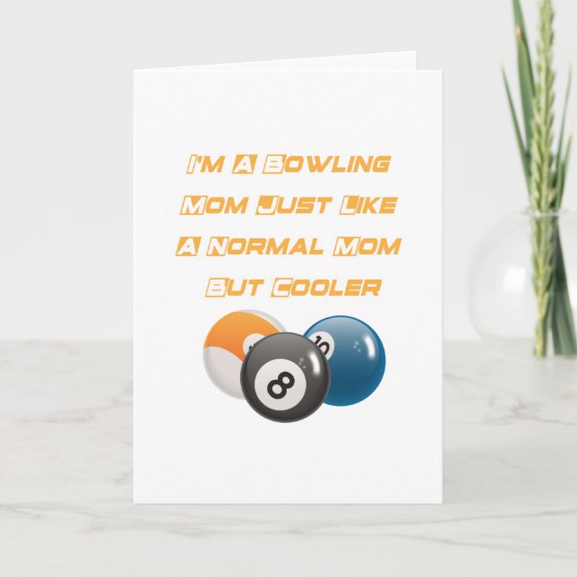 Tarjeta Bowling Mom Funny Mother Day Gift Bowling (Anverso)