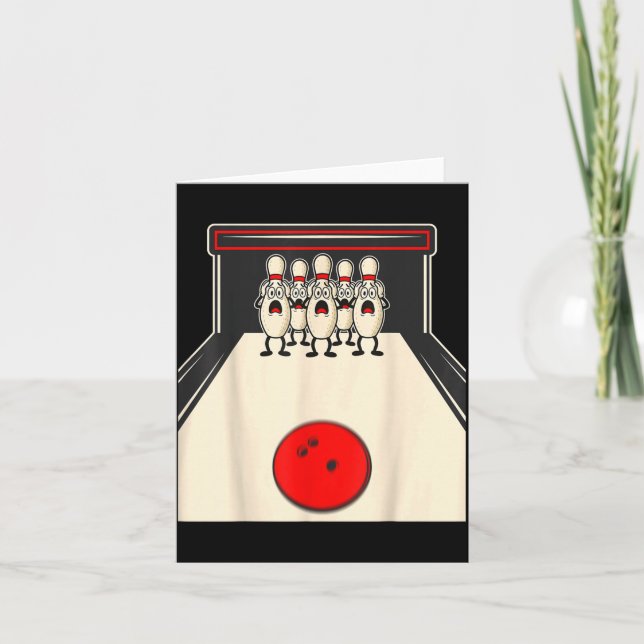 Tarjeta Bowling N Ed Ns Funny Bowler Player Kids Boys Men  (Anverso)
