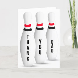 Tarjeta Bowling Pins gracias cumpleaños