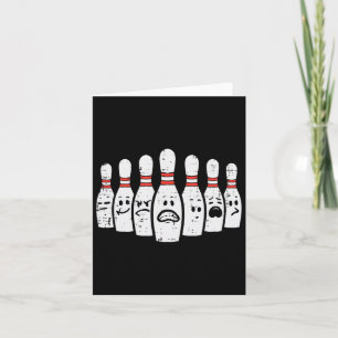 Tarjeta Bowling Pins se enfrenta a graciosos Bowler Hombre