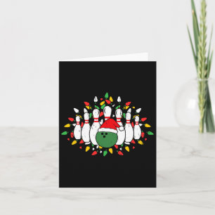 Tarjeta Bowling Santa Hat Xmas Deportes Amantes Presentes