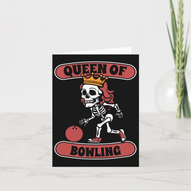 Tarjeta Bowling Skeleton Team League - Alley Bowler Queen (Anverso)