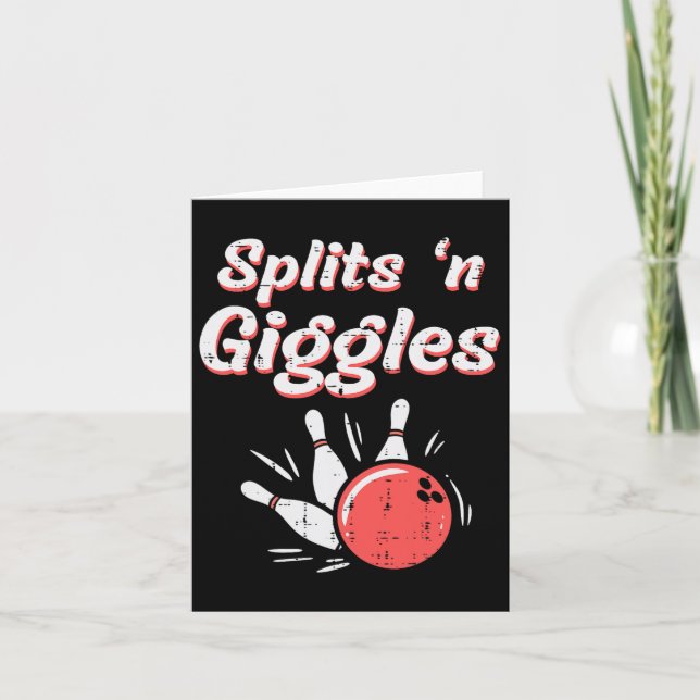 Tarjeta Bowling Splits N Giggles Bowler Niños Hombres Much (Anverso)