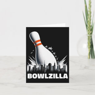 Tarjeta Bowlzilla Destruye Ciudad Diez Pines Hombres Graci