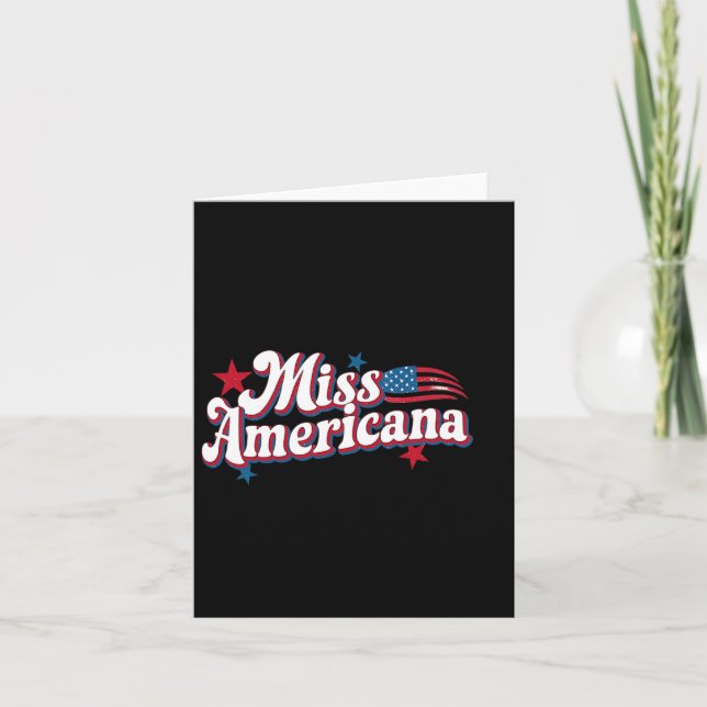 Tarjeta Box America 4 De Julio Miss Americana Retro (Anverso)
