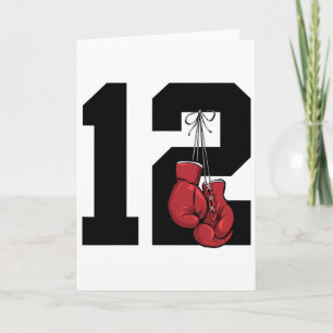 Tarjeta Boxeador 12 años cumpleaños boxeo 12º aniversario