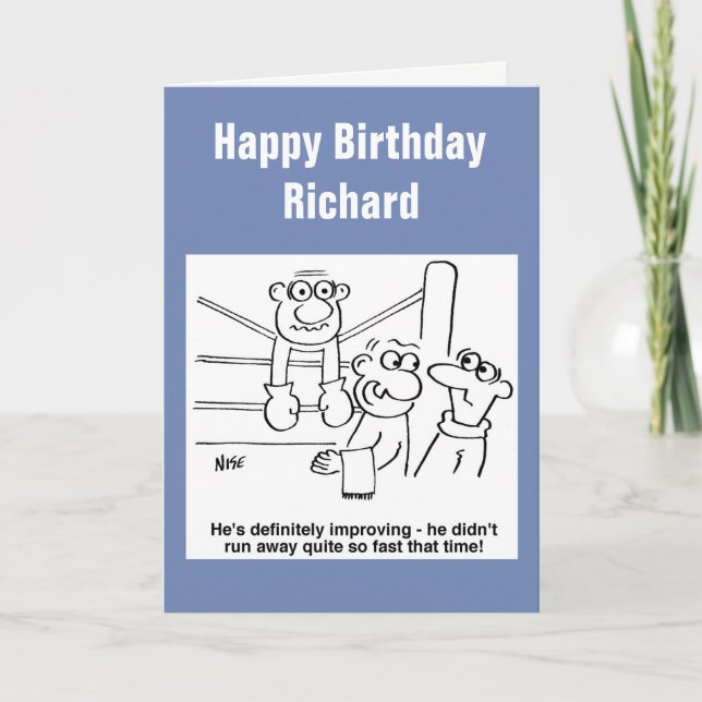 Tarjeta Boxeador a las puertas del nocaut Caricatura (Anverso)