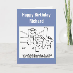 Tarjeta Boxeador a las puertas del nocaut Caricatura