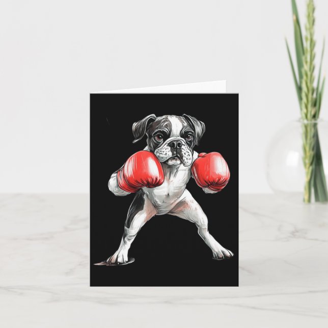 Tarjeta Boxeador De Boxeo Comparte Humor Con Encanto De Pe (Anverso)