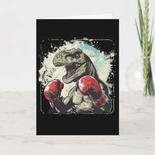 Tarjeta Boxeador de Dinosaurio Boxeador T-rex Kickboxing D