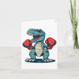 Tarjeta Boxeador de dinosaurios de boxeo Dino Kickboxing B