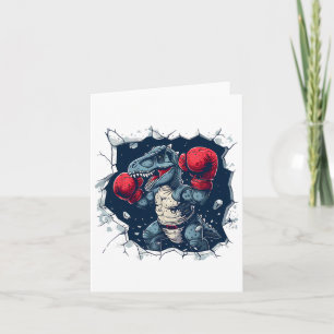 Tarjeta Boxeador de dinosaurios de boxeo T-rex Kickboxing