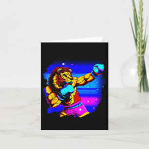 Tarjeta Boxeador de leones con boxeo divertido Guay