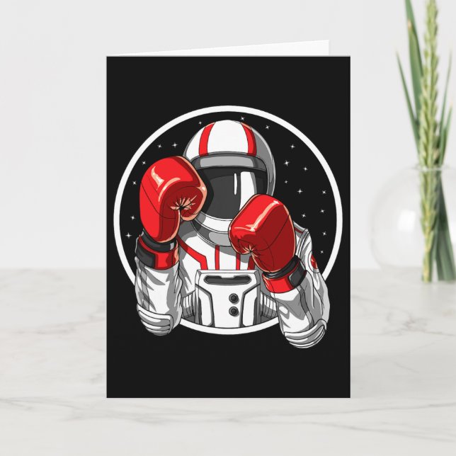 Tarjeta Boxeador de Muay Thai de Boxeo de Astronauta Kickb (Anverso)