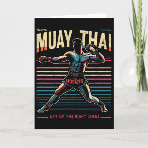Tarjeta Boxeador de Muay Thai Tailandia Mma Vintage
