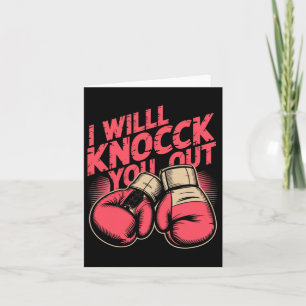 Tarjeta Boxeador divertido te echa de menos guantes de box
