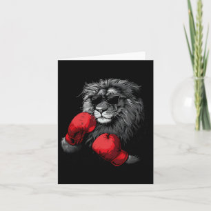 Tarjeta Boxeador León Retrato Motif Vida Silvestre Kickbox