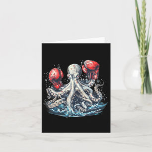 Tarjeta Boxeador Octopus Lover Ocean Sea Creature Kickboxi