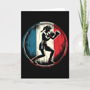 Tarjeta Boxeadora con bandera de Francia - Kickboxing feme