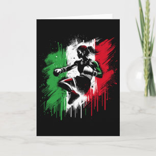 Tarjeta Boxeadora italiana - Chica de kickboxing de Italia