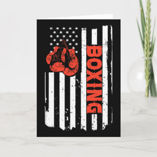 Tarjeta Boxeo bandera de EE. UU. Luchador de MMA Kickboxin