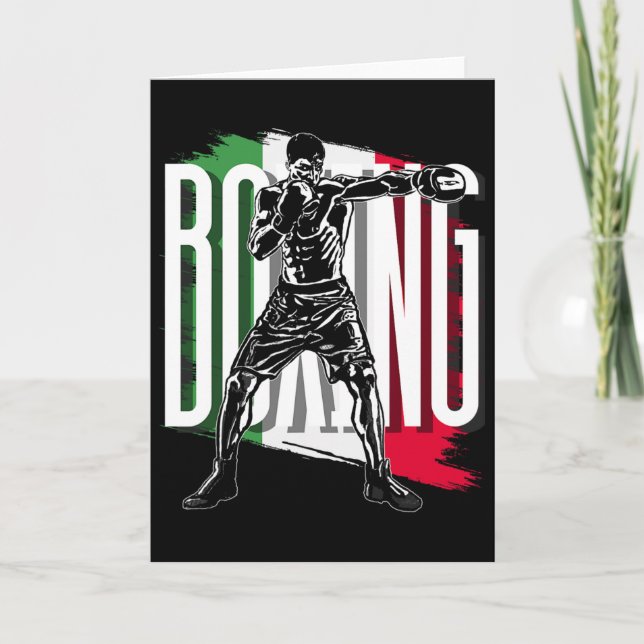 Tarjeta Boxeo , Bandera de México (Anverso)