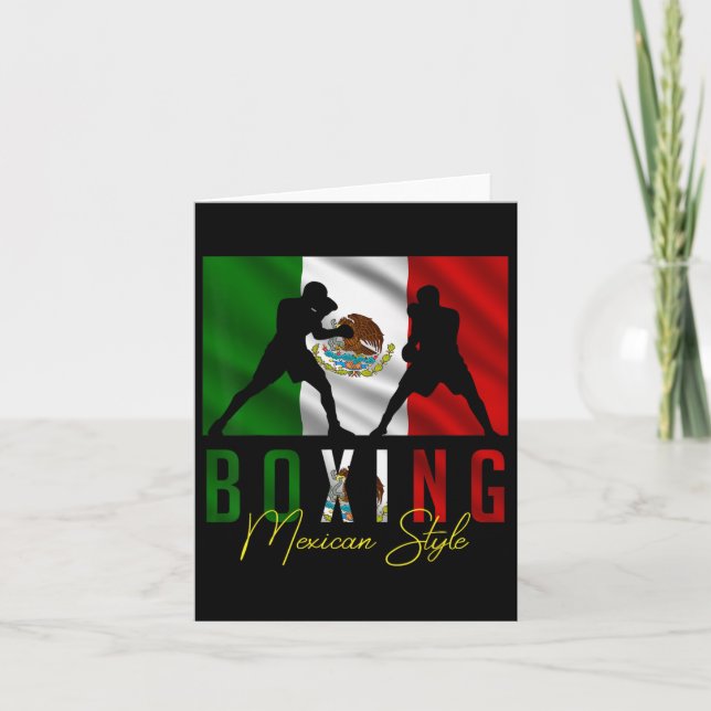 Tarjeta Boxeo cómico en México esparando Kickboxing Kickbo (Anverso)