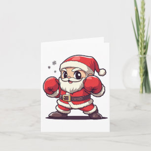 Tarjeta Boxeo Cute Santa Claus - Navidades con temática na