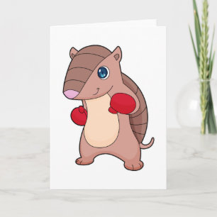 Tarjeta Boxeo de armadillo boxeador guantes de boxeo