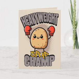 Tarjeta Boxeo de Patata Campeón Peso Pesado Spud