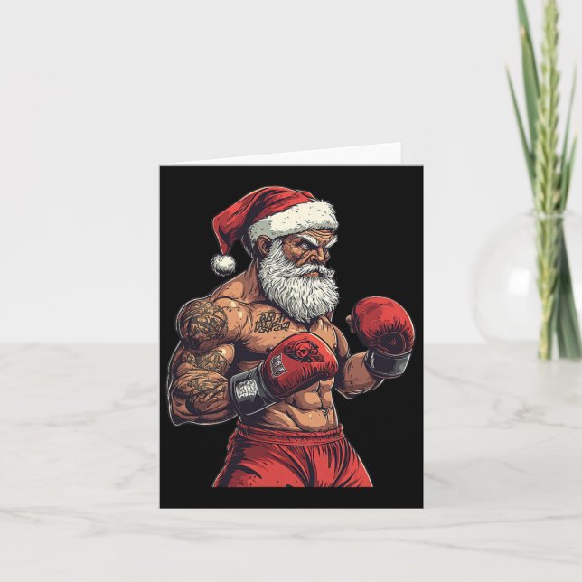 Tarjeta Boxeo De Santa Claus Y Mma - Boxeo De Navidades (Anverso)