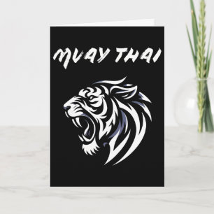 Tarjeta Boxeo de Tailandia Mma Lucha Tatuaje Tigre Rugido